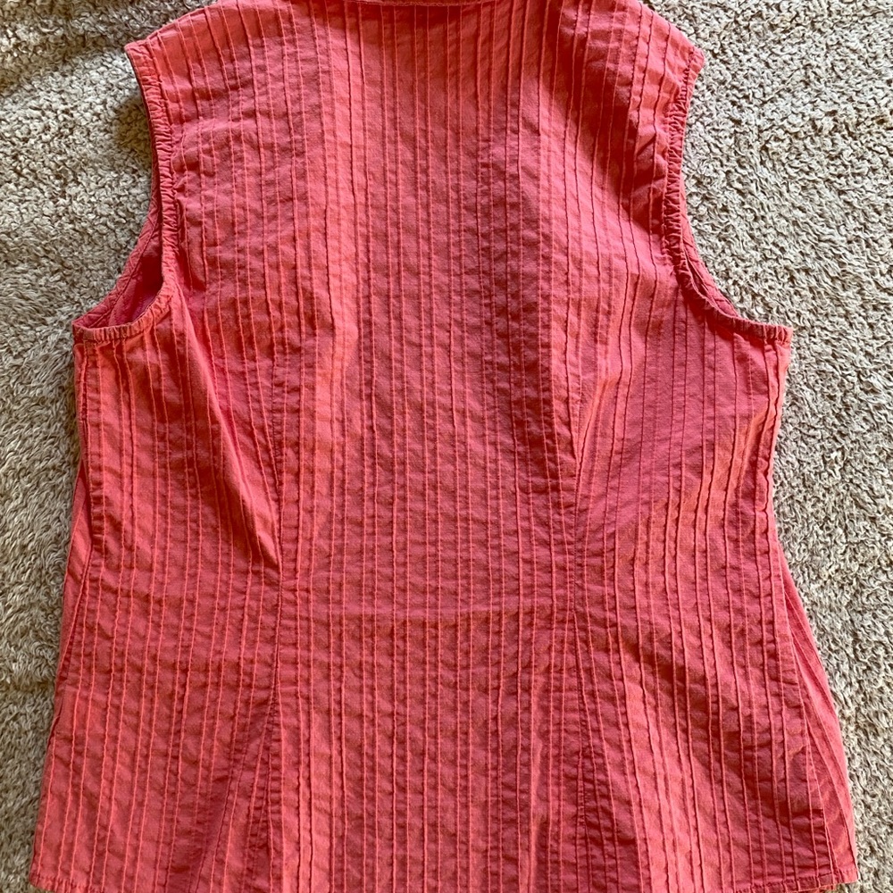 Sonoma Coral Button Down Shirt with Notched Collar - Picture 5 of 5
